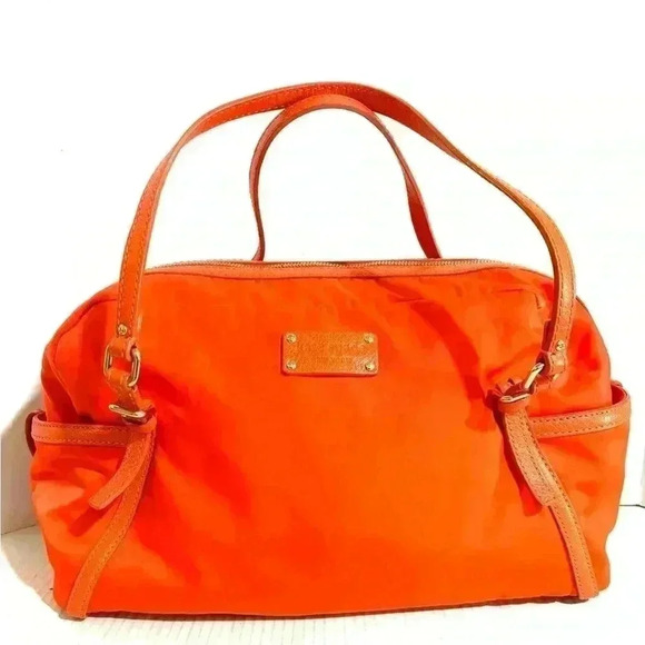 Kate spade orange nylon satchel handbag - Picture 1 of 10